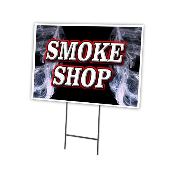 Signmission Smoke Shop Yard Sign & Stake outdoor plastic coroplast window, C-2436 Smoke Shop C-2436 Smoke Shop - main